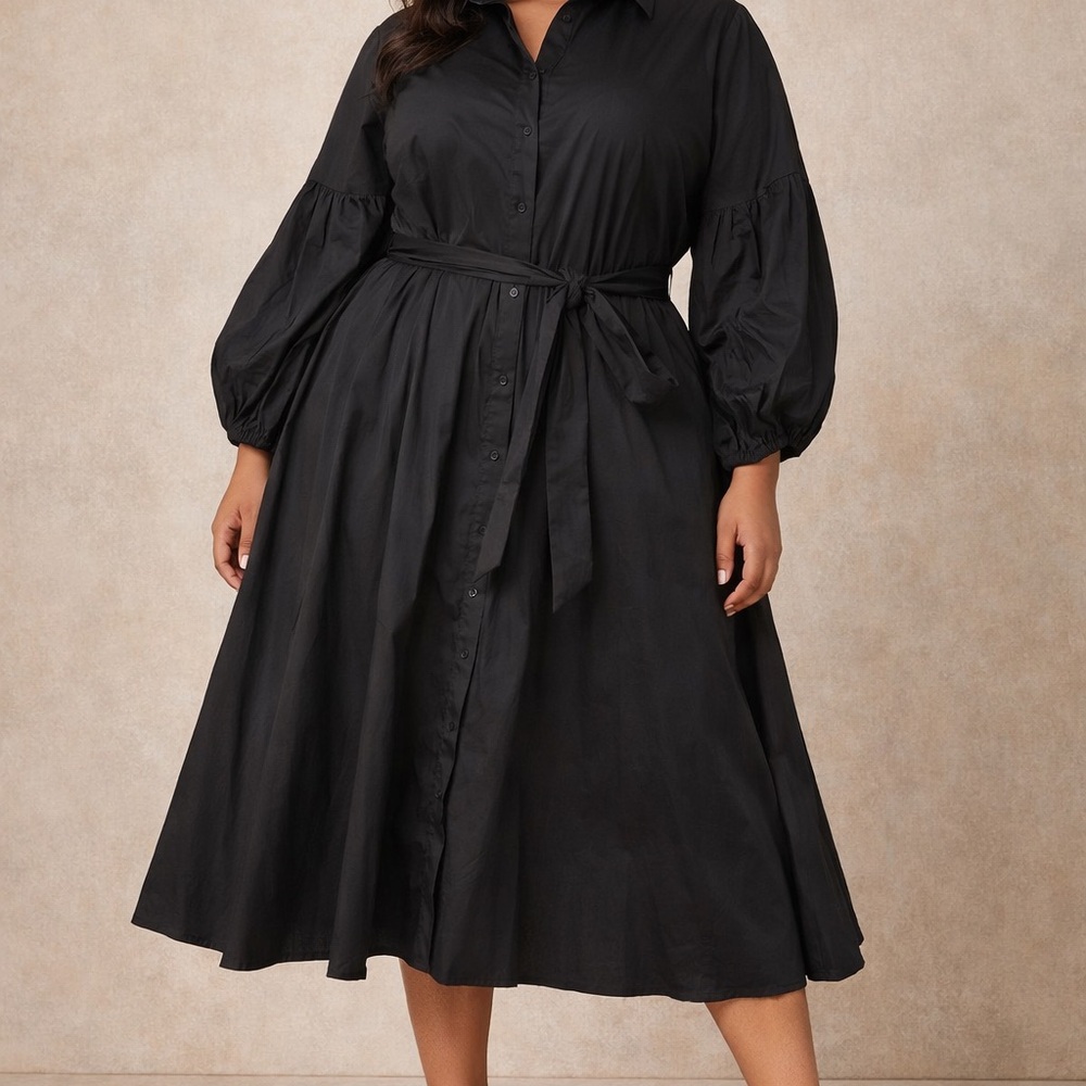 Renee C. Black Long Sleeve Dress